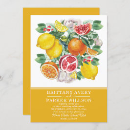 Invitación Boda de acuarela de cítricos botánicos