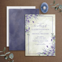 Boda de acuarela de color verde de lavanda rústica