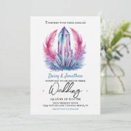 Invitación boda de acuarela de cristal de gema