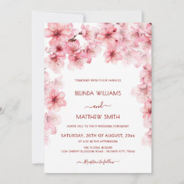 Invitación Boda de acuarela de flor de cerezo