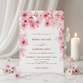 Invitación Boda de acuarela de flor de cerezo