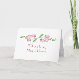 Invitación Boda de Acuarela de Flor de Cerezo Dama de Honor