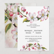 Boda de acuarela de flor de manzano cerezo