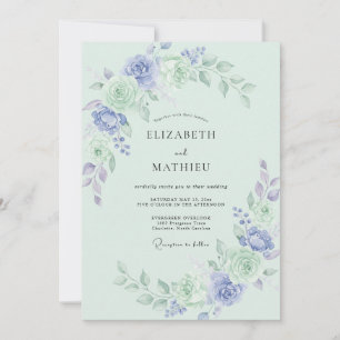 Invitación Boda de Acuarela de Flor de Vinca