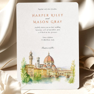 Invitación Boda de acuarela de Florencia Romántica Italia
