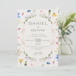 Invitación Boda de acuarela de flores de marfil