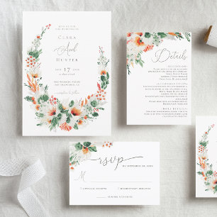 Invitación Boda de acuarela de flores silvestres