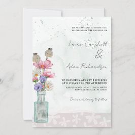 Invitación Boda de acuarela de flores silvestres de Moda Boho