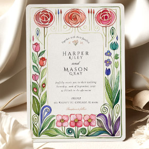 Invitación Boda de acuarela de Glasgow Style