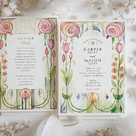 Invitación Boda de acuarela de Glasgow Style