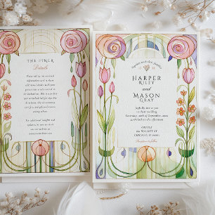 Invitación Boda de acuarela de Glasgow Style