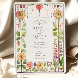 Invitación Boda de acuarela de Glasgow Style
