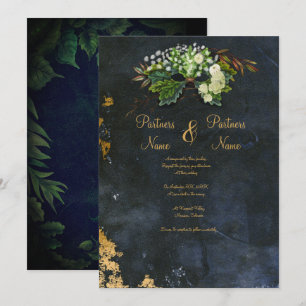 Invitación Boda de acuarela de hojas celtas