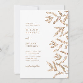 Invitación Boda de acuarela de hojas de otoño