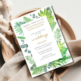 Invitación Boda de acuarela de hojas tropicales