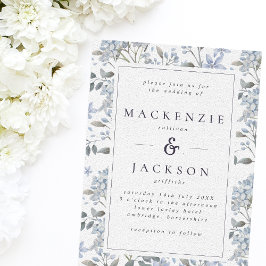 Invitación Boda de acuarela de Hydrangeas Azul
