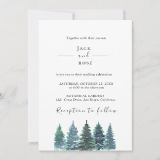 Invitación Boda de acuarela de invierno