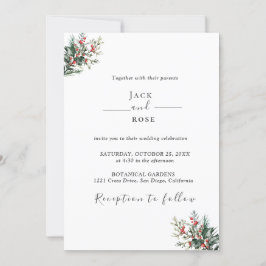 Invitación Boda de acuarela de invierno