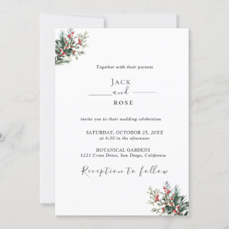 Invitación Boda de acuarela de invierno