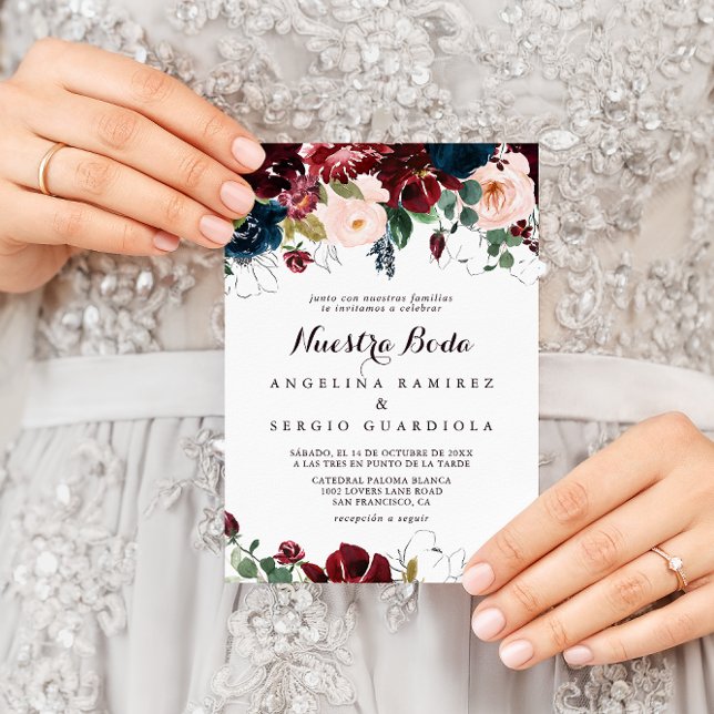 Invitación Boda de acuarela de la fiesta de Nuestra Boda (Subido por el creador)