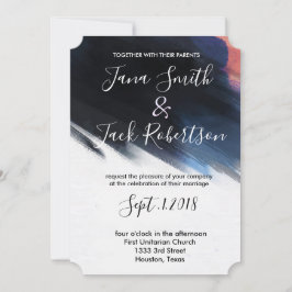 Invitación Boda de acuarela de la marina moderna