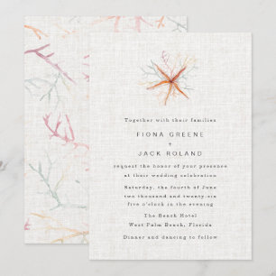 Invitación Boda de acuarela de la playa costera de Florida