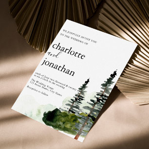 Invitación Boda de acuarela de la selva de montaña rusa