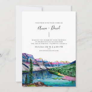 Invitación Boda de acuarela de la selva de montaña rusa