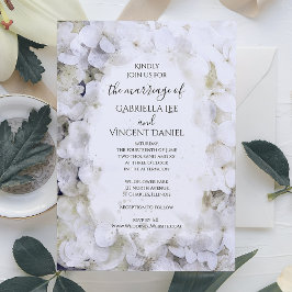 Invitación Boda de acuarela de las flores de hidrangea blanca