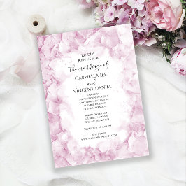 Invitación Boda de acuarela de las flores de hidrangea rosa p