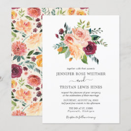 Invitación Boda de acuarela de las flores de la floricultura