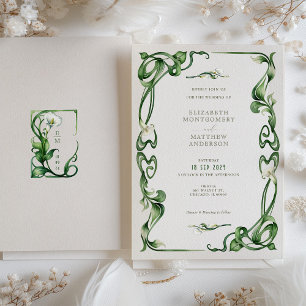 Invitación Boda de Acuarela de Lirio Calla Art Nouveau