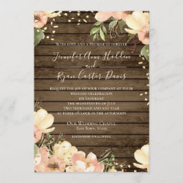 Invitación Boda de acuarela de madera ruda floral de Rubor
