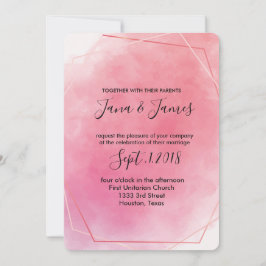 Invitación Boda de acuarela de marco rosa Rosa