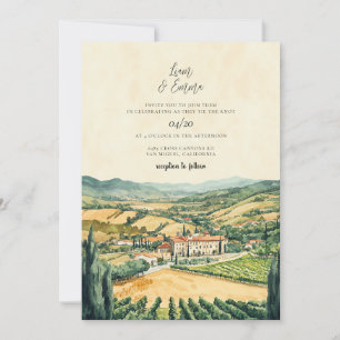 Invitación Boda de acuarela de Napa Valley California