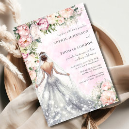 Invitación Boda de acuarela de novia florida