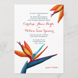 Invitación Boda de acuarela de pájaro