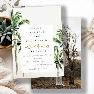 Invitación Boda de acuarela de palmeras tropicales