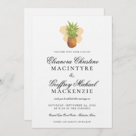 Invitación Boda de acuarela de piña de Isla Tropical