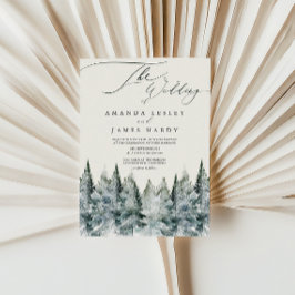 Invitación Boda de acuarela de pino de invierno