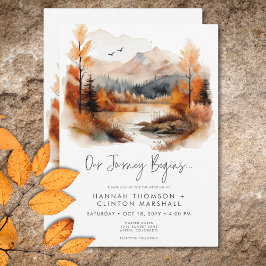 Invitación Boda de acuarela de Rustic Fall Mountain