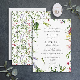 Invitación Boda de acuarela de verano clásico