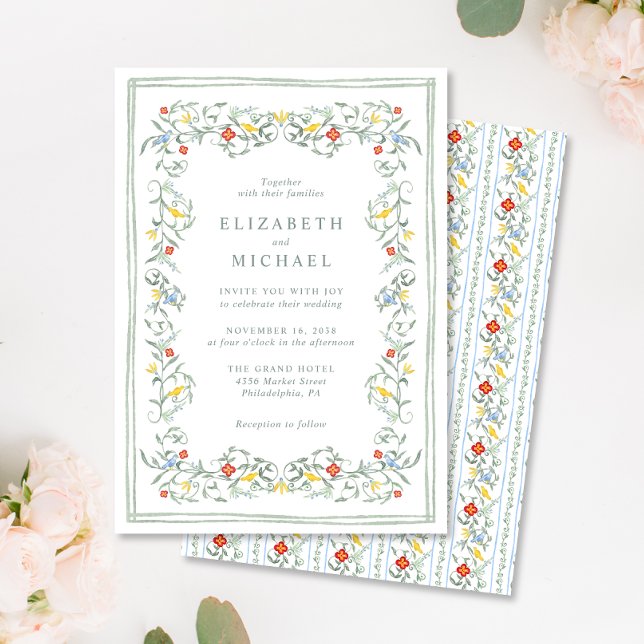Invitación Boda de acuarela de vintage Garden (Subido por el creador)