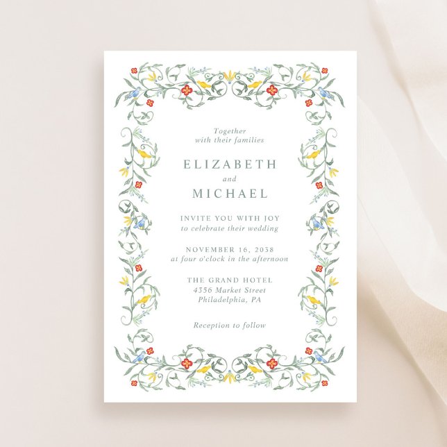 Invitación Boda de acuarela de vintage Garden (Subido por el creador)