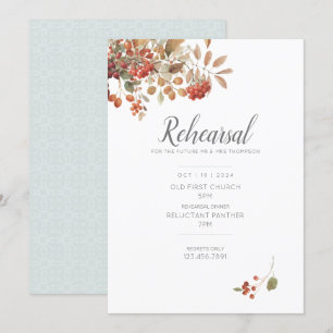 Invitación Boda de acuarela del follaje de otoño rústico
