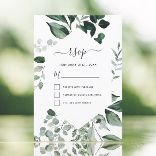 Invitación Boda de acuarela del follaje de vegetación botánic