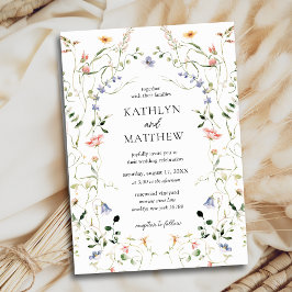 Invitación Boda de acuarela del Jardín de flores silvestres