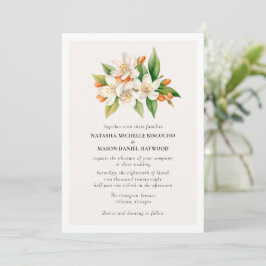 Invitación Boda de acuarela del Mediterráneo tropical