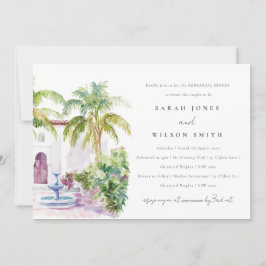 Invitación Boda de acuarela del patio tropical marroquí