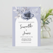 Boda de acuarela Dusty Blue Floral Boho